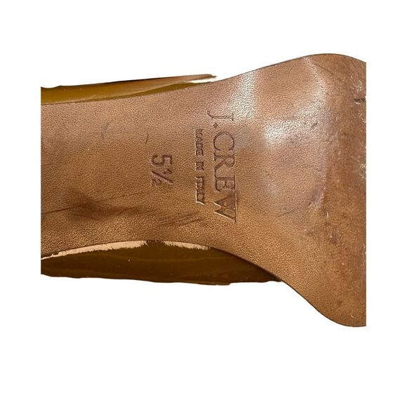 J.Crew Patent Leather Mustard Gold Heels Size 5.5 - Picture 6 of 17
